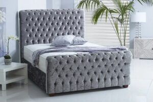 Sleigh Chesterfield Upholstered Bed Frame