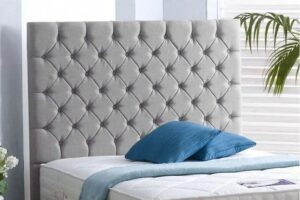 Queen Anne Studded Upholstered Bed Frame