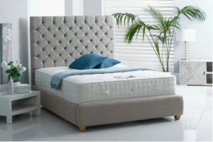Queen Anne Studded Upholstered Bed Frame